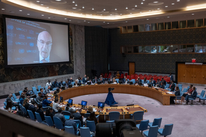 2024年8月8日、国連安全保障理事会に出席する外交官たち。(ゲッティイメージズ via AFP)